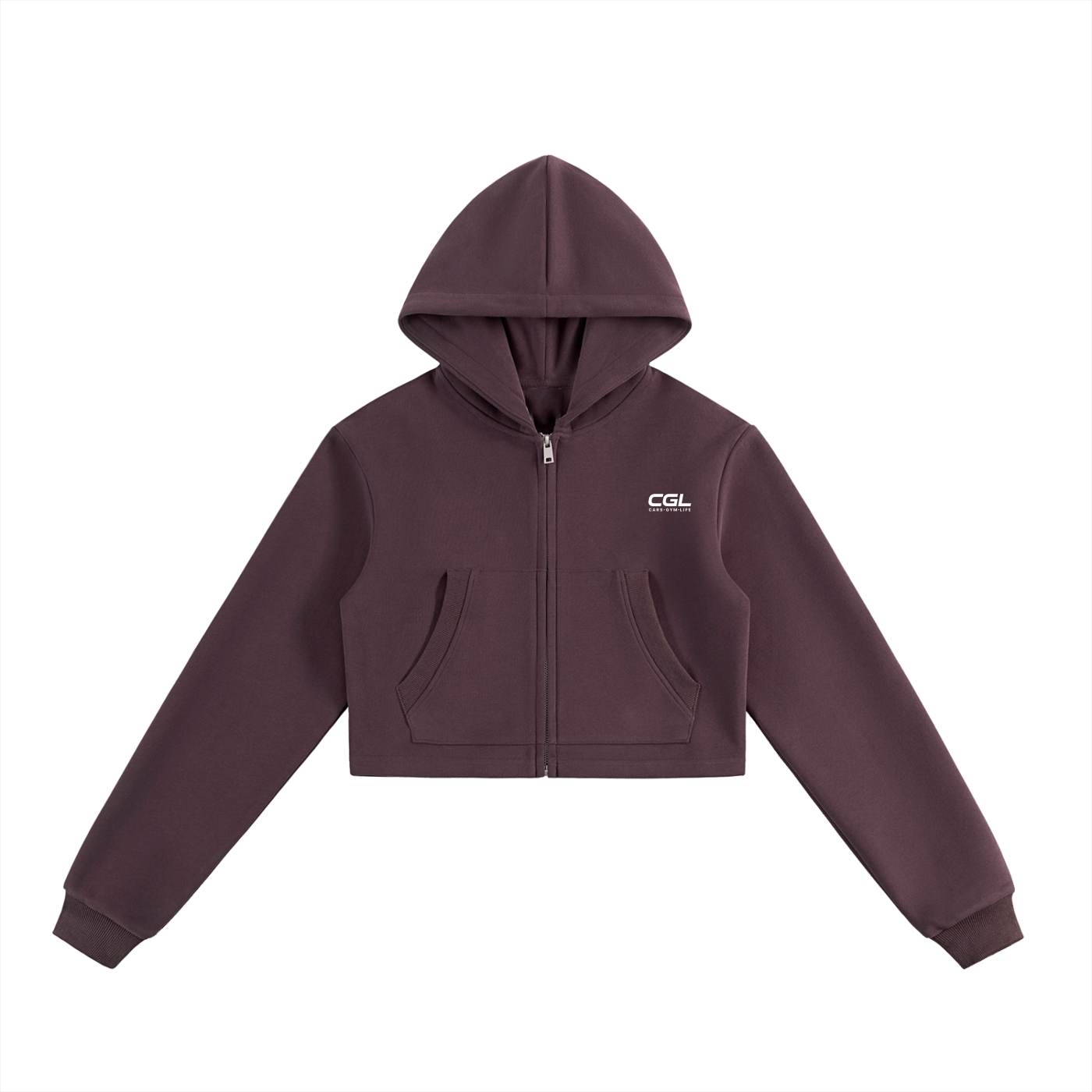 CGL Cropped Zip-Up Hoodie