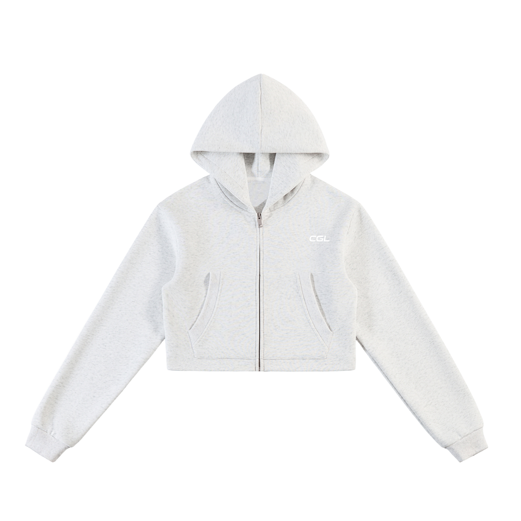 CGL Cropped Zip-Up Hoodie
