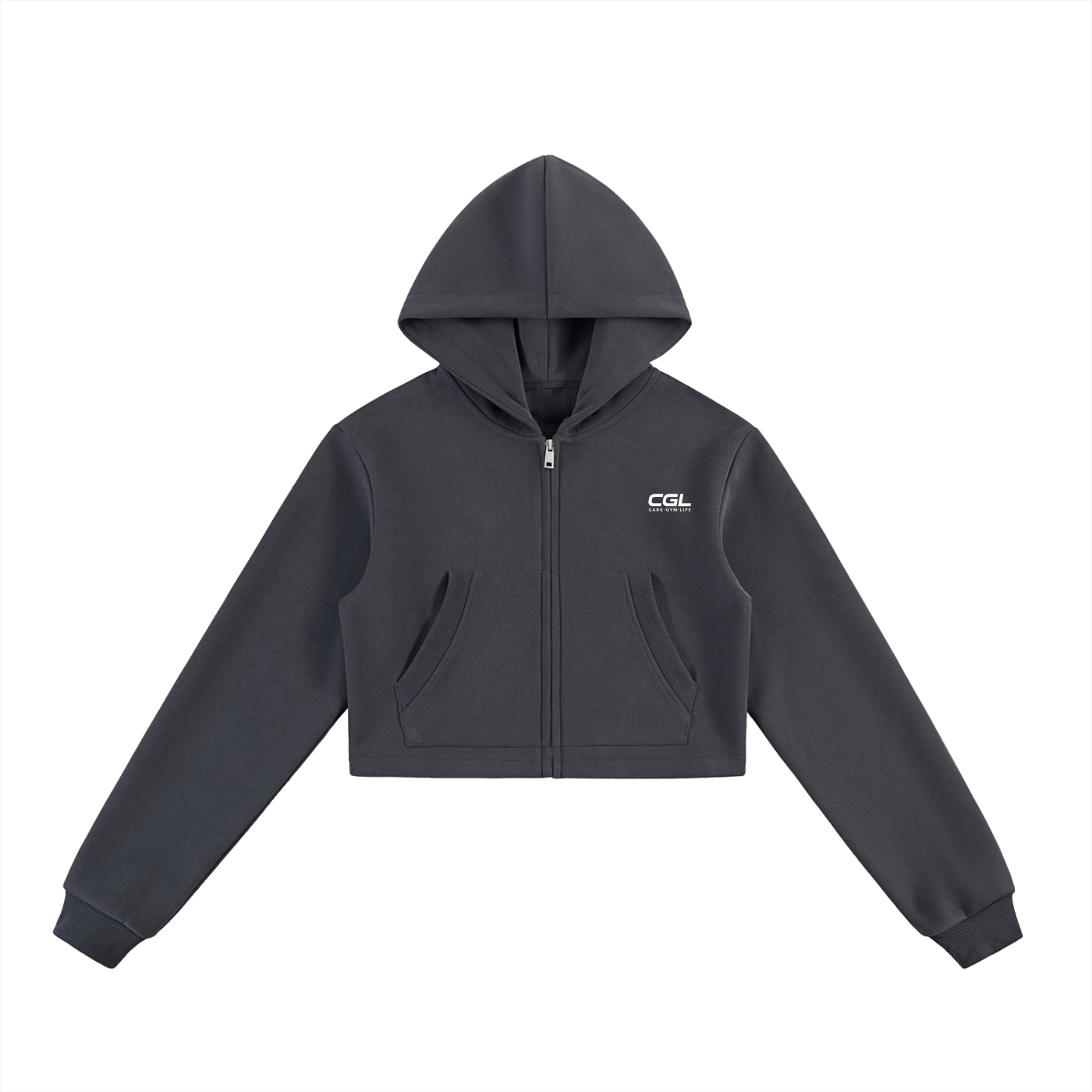 CGL Cropped Zip-Up Hoodie