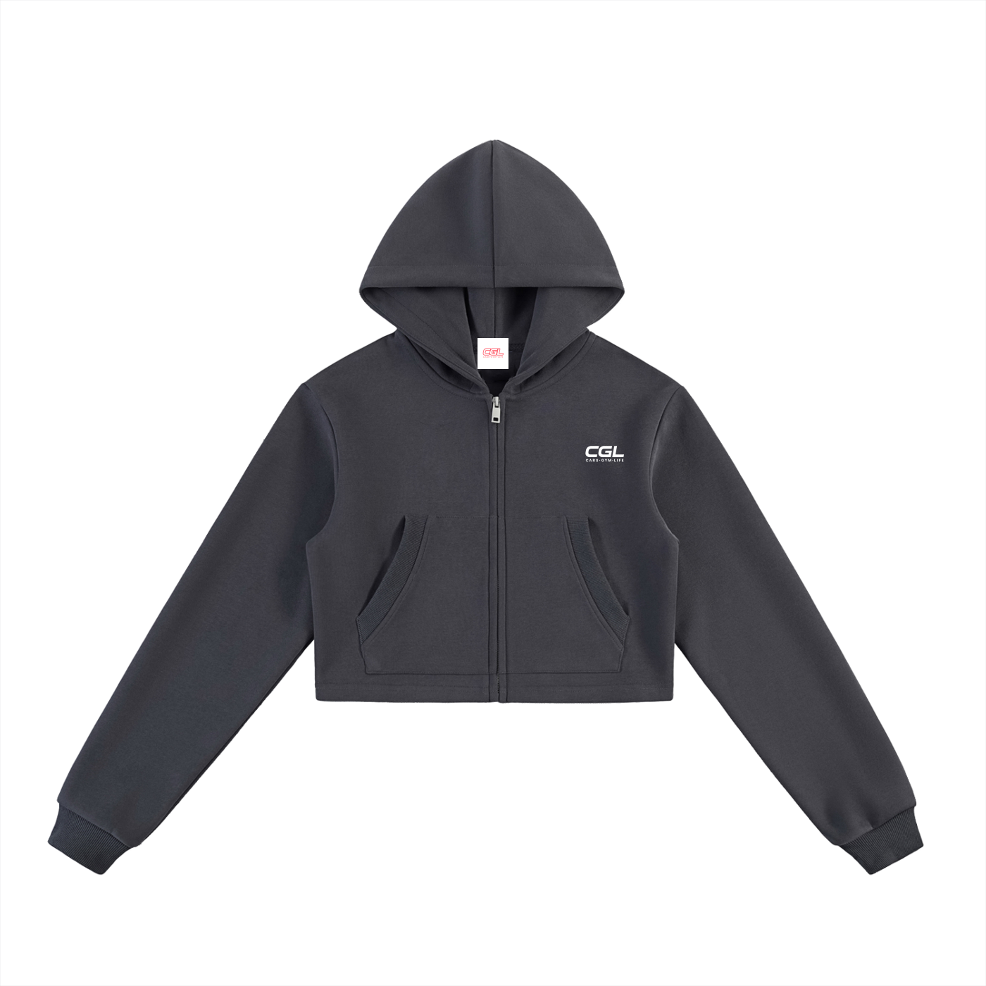 CGL Cropped Zip-Up Hoodie