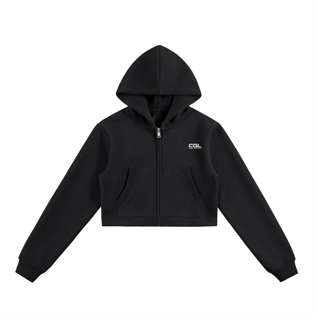 CGL Cropped Zip-Up Hoodie