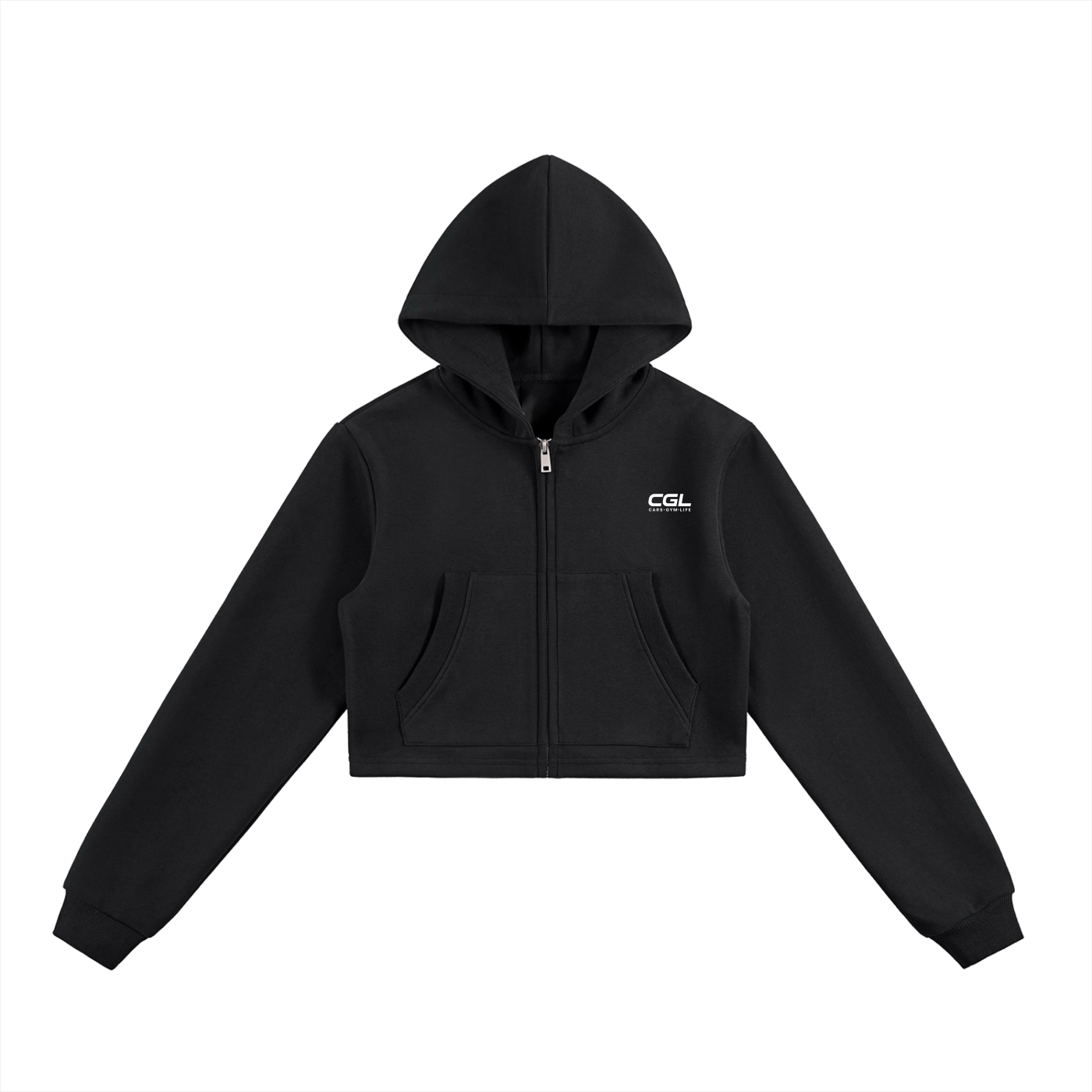 CGL Cropped Zip-Up Hoodie