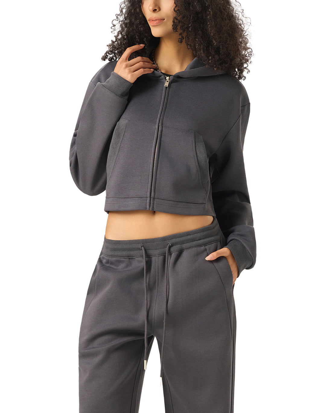 CGL Cropped Zip-Up Hoodie