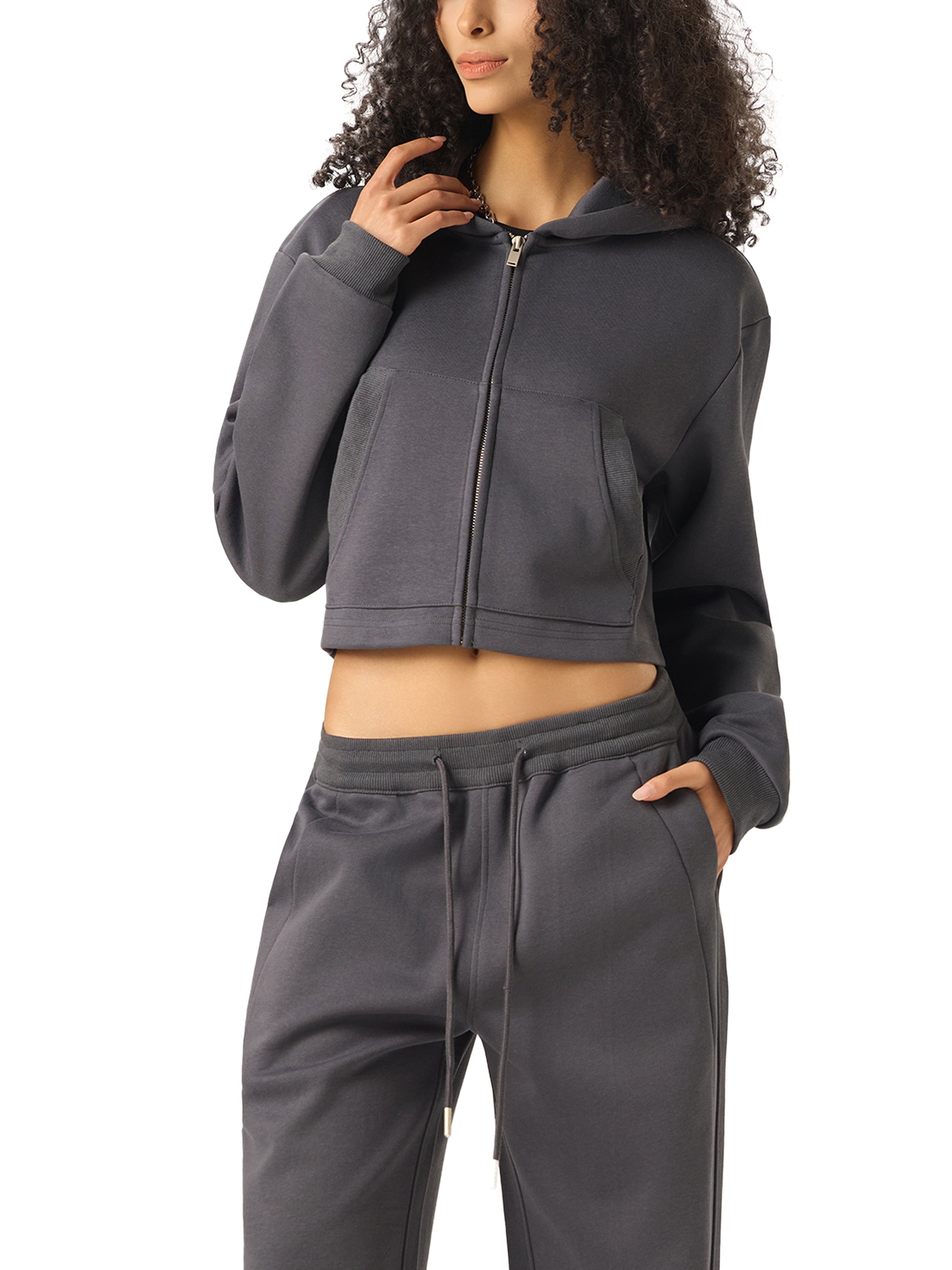 CGL Cropped Zip-Up Hoodie